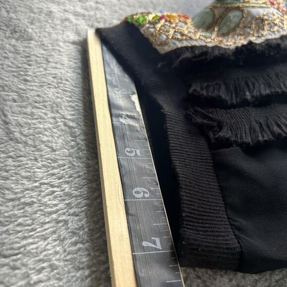 Stella Marina Collezione Dress 2XL Luxury Black Beaded Floral Fringe Shift - Picture 9 of 14